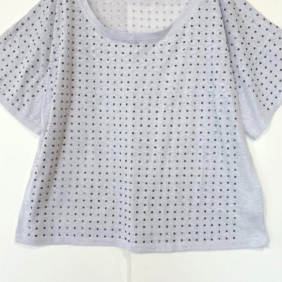 Techichi Short Sleeve Blouse Lace Beige Size M - Picture 3 of 6